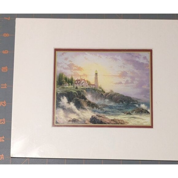 Thomas Kinkade Lighthouse Prints 10x8 Certificate of Authenticity costal sea - Picture 3 of 16